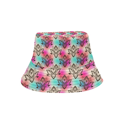 lotus Boho Pattern Print Design LO02 Unisex Bucket Hat