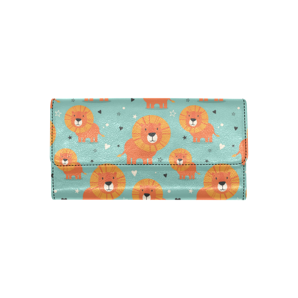 Lion Baby Pattern Print Design 03 Women's Trifold Wallet