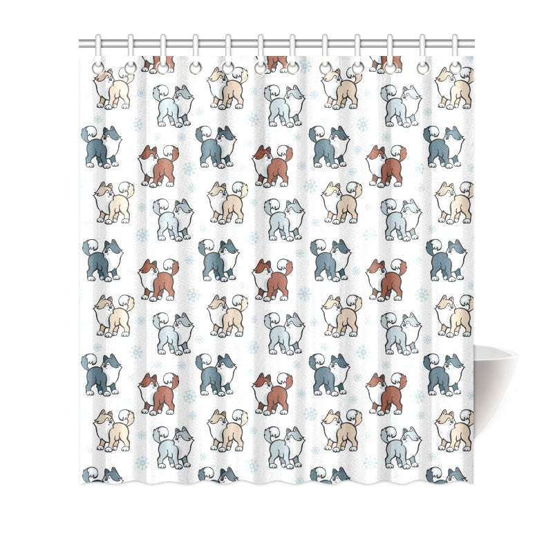 Alaskan Malamute Pattern Print Design 02 Shower Curtain