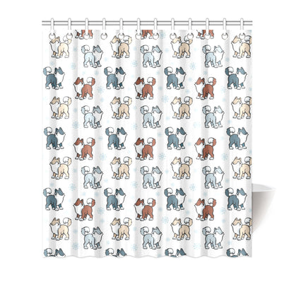 Alaskan Malamute Pattern Print Design 02 Shower Curtain