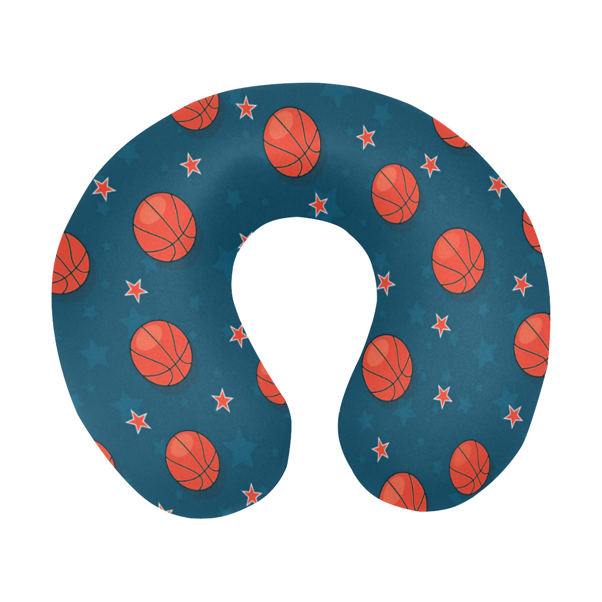 Basketball Pattern Print Design 02 U-Shaped Travel Neck Pillow