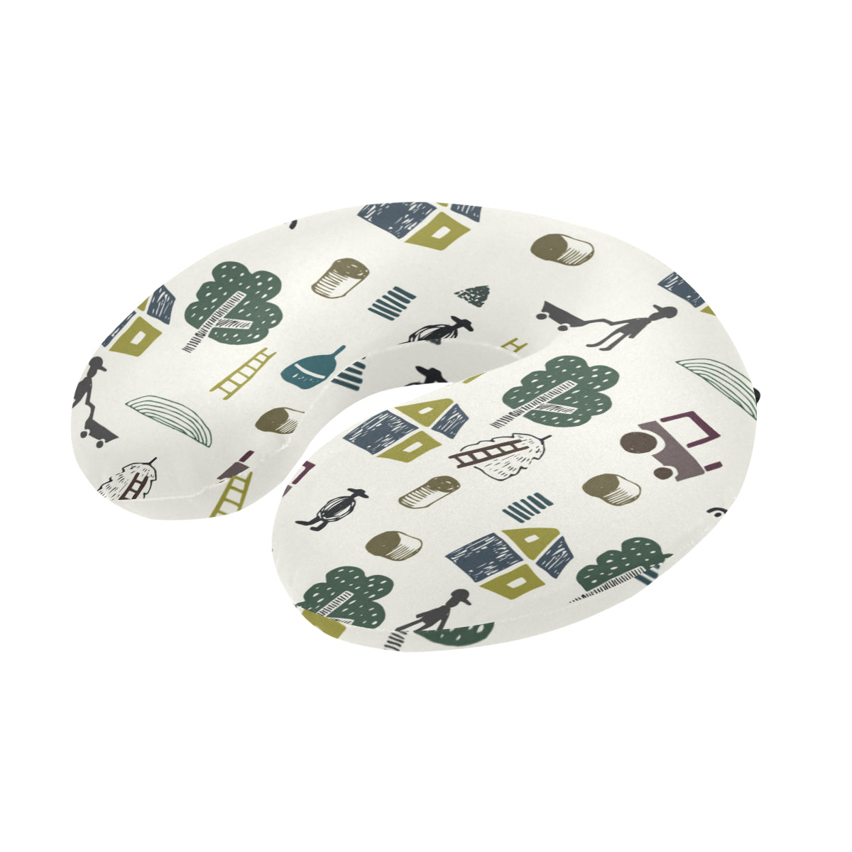 Agricultural Farm Print Design 01 U-Shaped Travel Neck Pillow