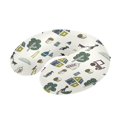 Agricultural Farm Print Design 01 U-Shaped Travel Neck Pillow