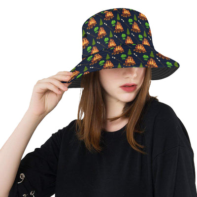 Camfire marshmallow Camping Design Print Unisex Bucket Hat