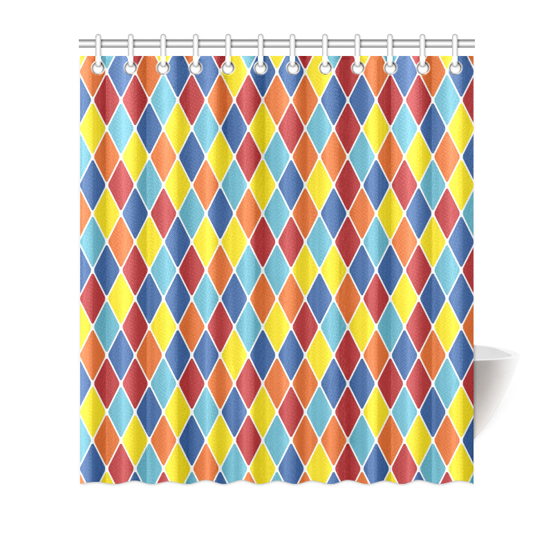 Harlequin Pattern Print Design 01 Shower Curtain