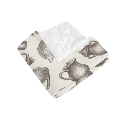Pottery Pattern Print Design A01 Premium Quilt