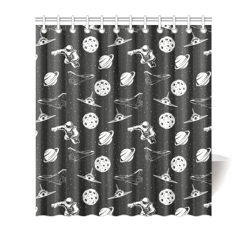 Space Astronauts Print Shower Curtain