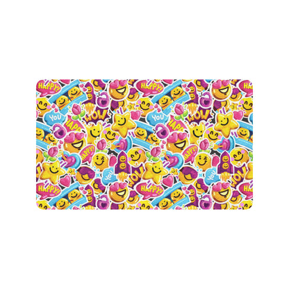 Emoji Sticker Print Pattern Rubber Doormat