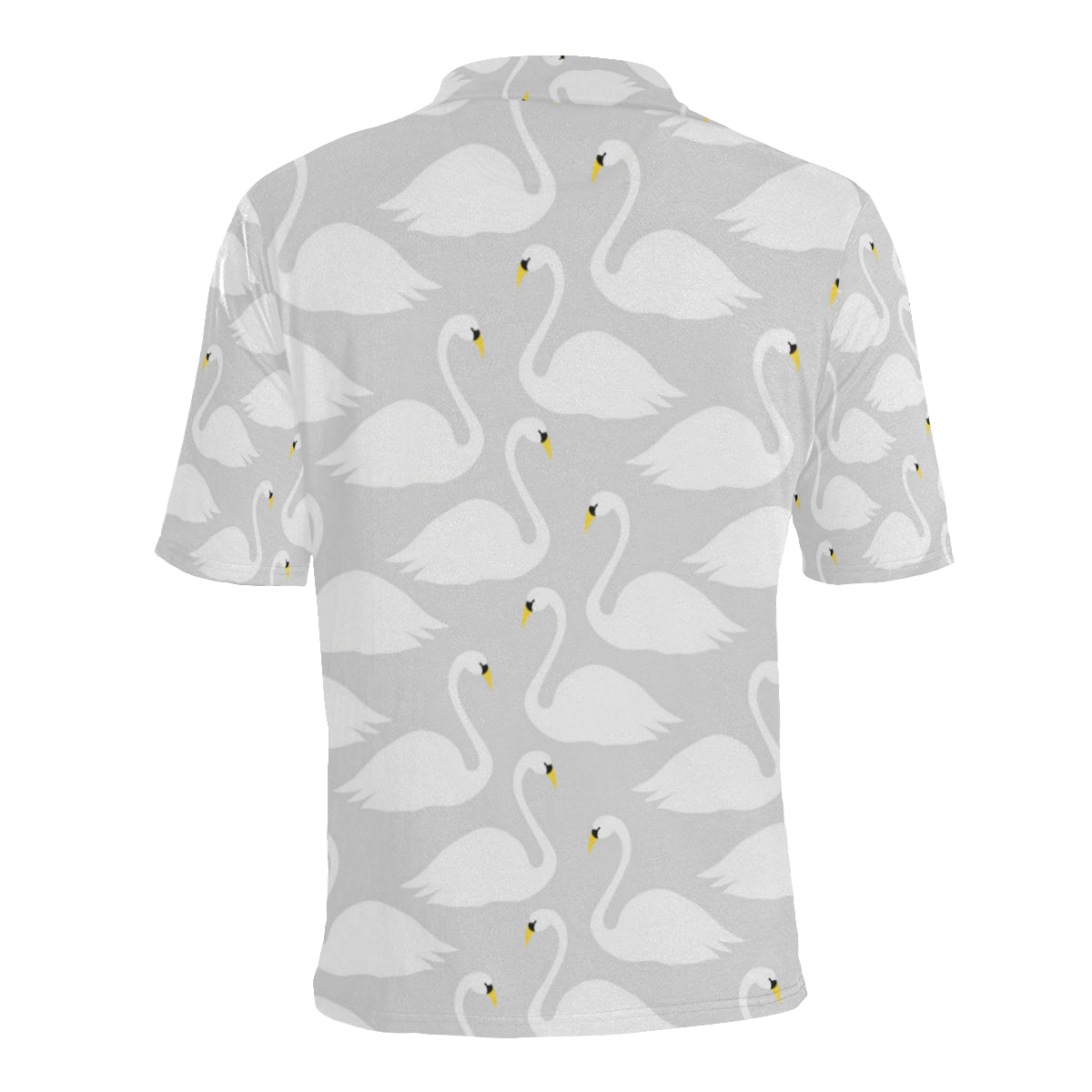 Swan Pattern Print Design 02 Men Polo Shirt