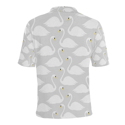 Swan Pattern Print Design 02 Men Polo Shirt