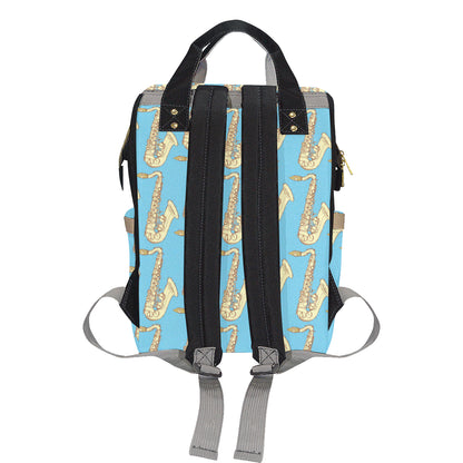 Saxophone Pattern Print Design 03 Diaper Bag Backpack