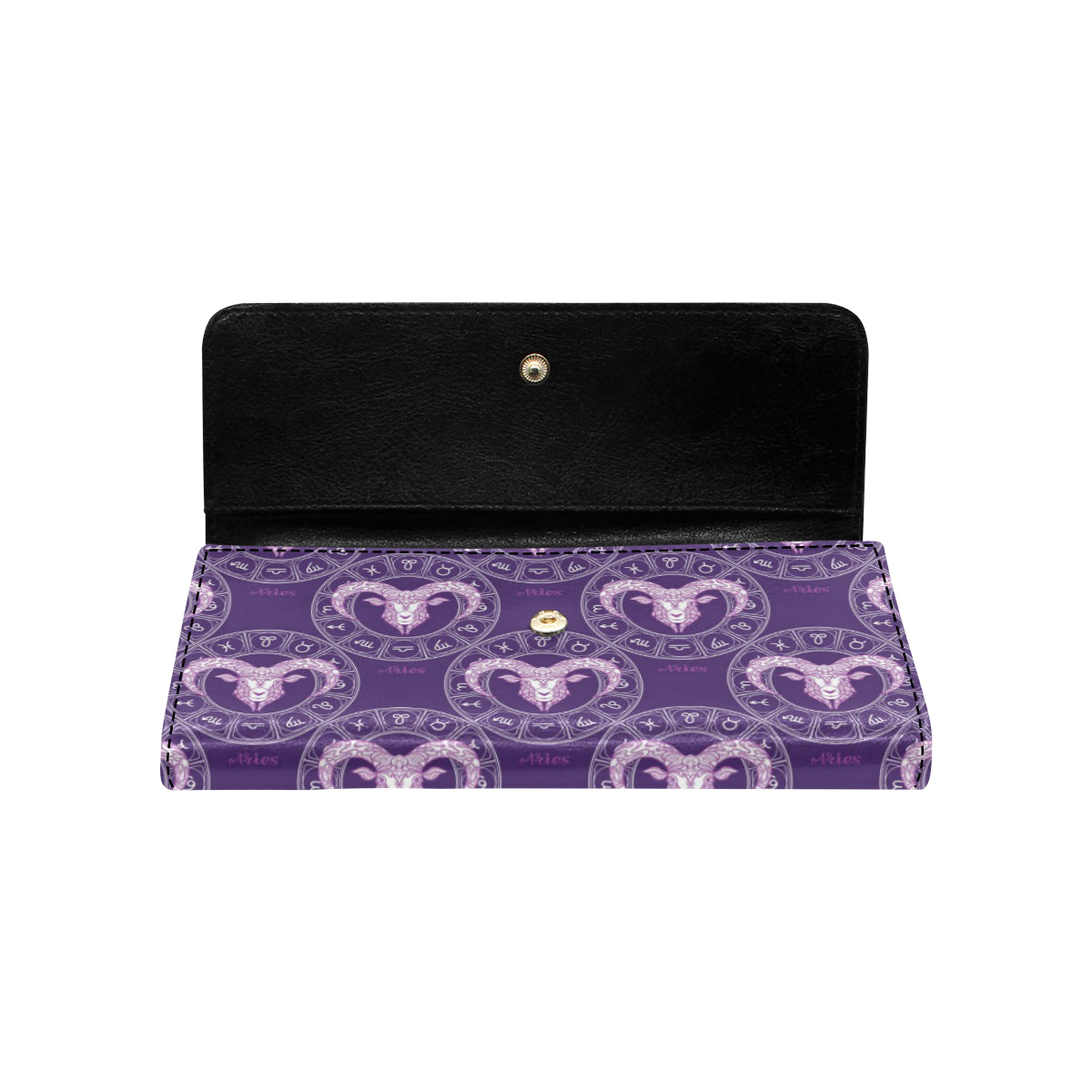 Aries Zodiac Pattern Print Design 02 Women's Trifold Wallet