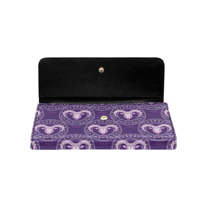 Aries Zodiac Pattern Print Design 02 Women's Trifold Wallet