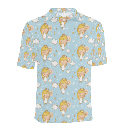 Angel Pattern Print Design 05 Men Polo Shirt