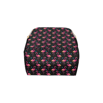 Flamingo Pink Neon Print Pattern Diaper Bag Backpack
