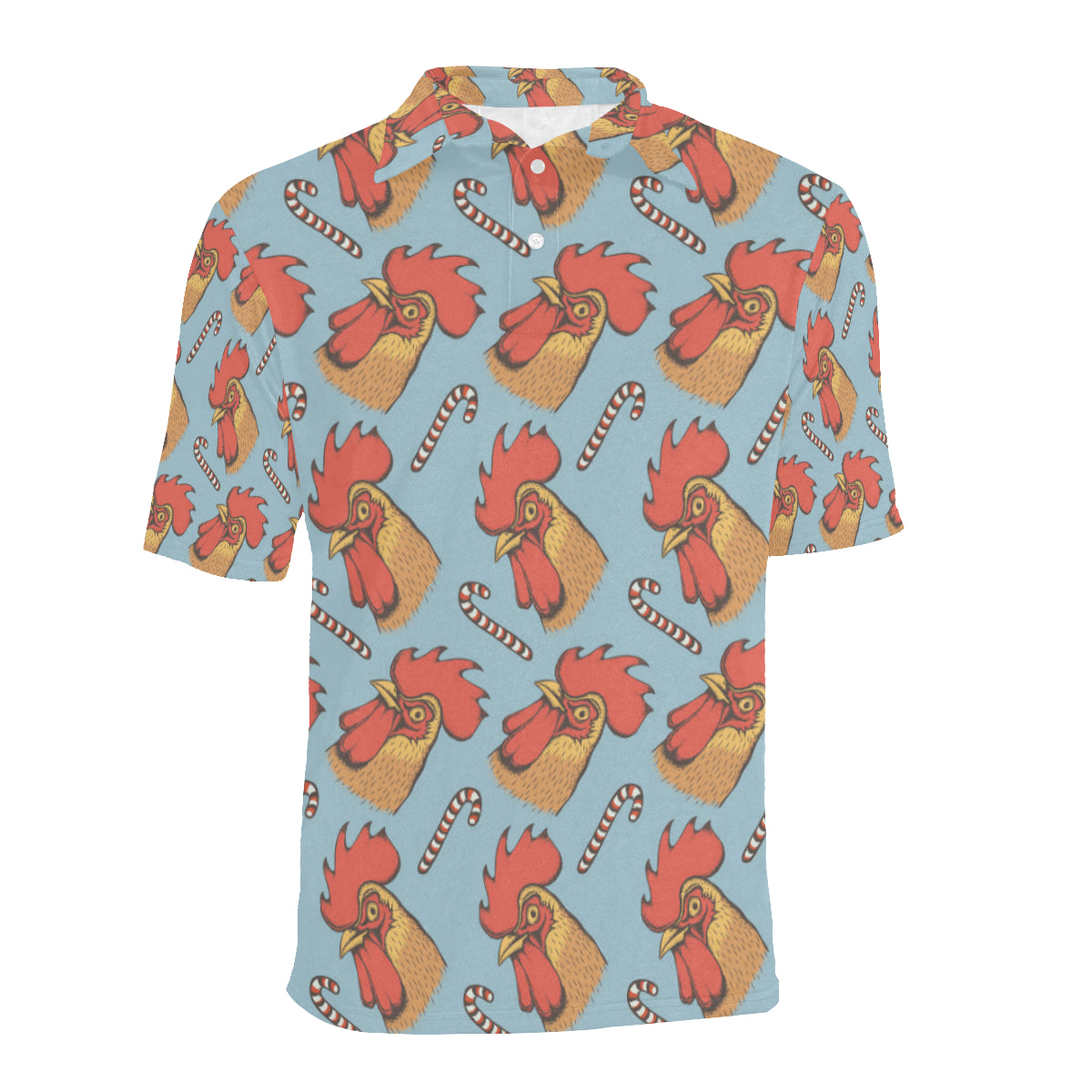 Rooster Pattern Print Design A05 Men Polo Shirt