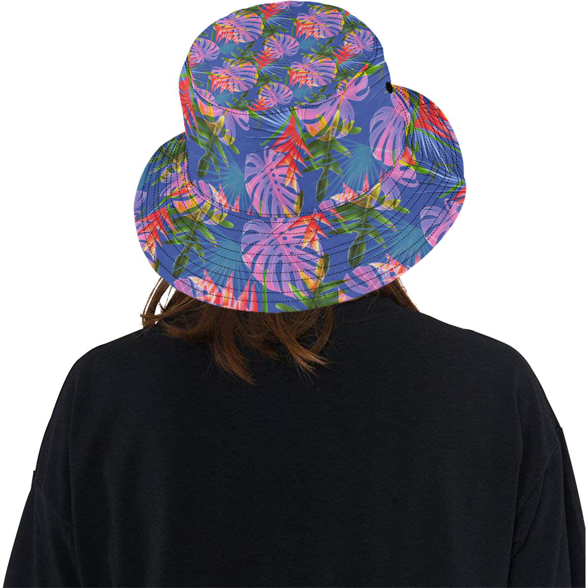 Tropical Flower Pattern Print Design TF025 Unisex Bucket Hat
