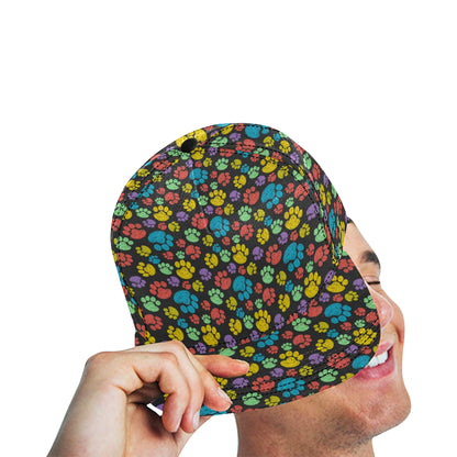 Paw Colorful Print Snapback Cap