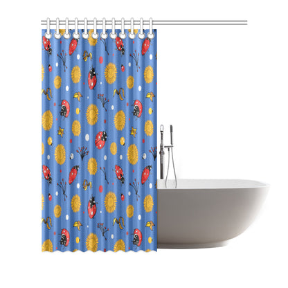 Ladybug Pattern Print Design 05 Shower Curtain