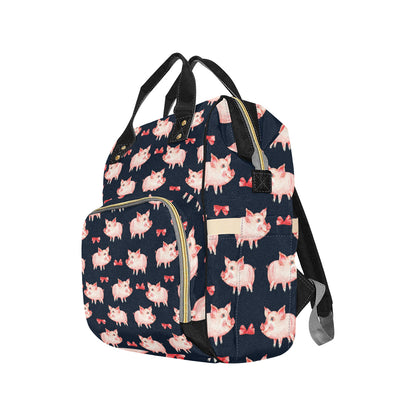 Pig Cute Pattern Print Design 02 Diaper Bag Backpack