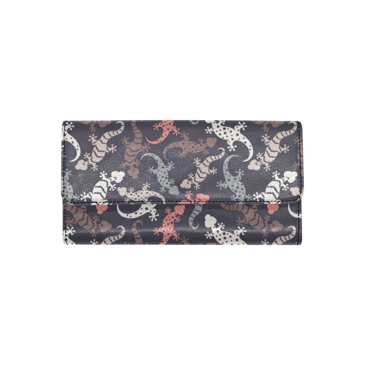 Gecko Pattern Print Design 02 Women's Trifold Wallet