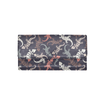 Gecko Pattern Print Design 02 Women's Trifold Wallet