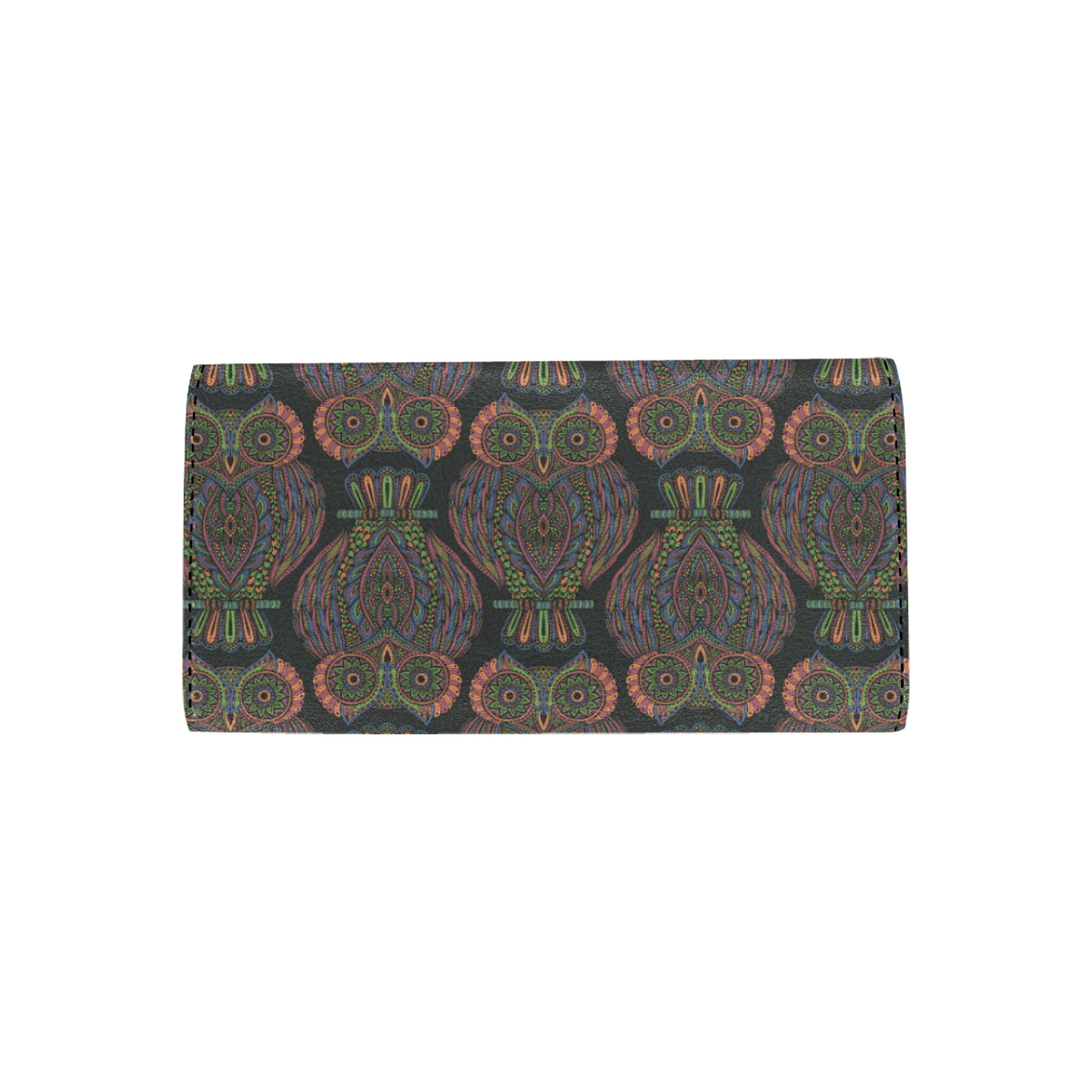 Owl Pattern Print Design A05 Women's Trifold Wallet