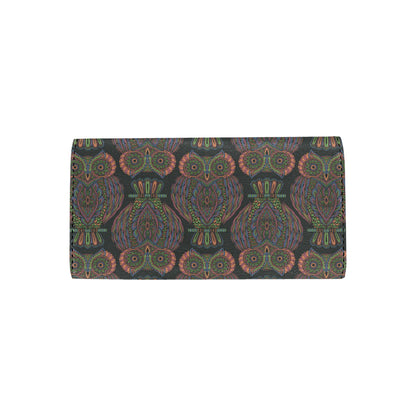 Owl Pattern Print Design A05 Women's Trifold Wallet
