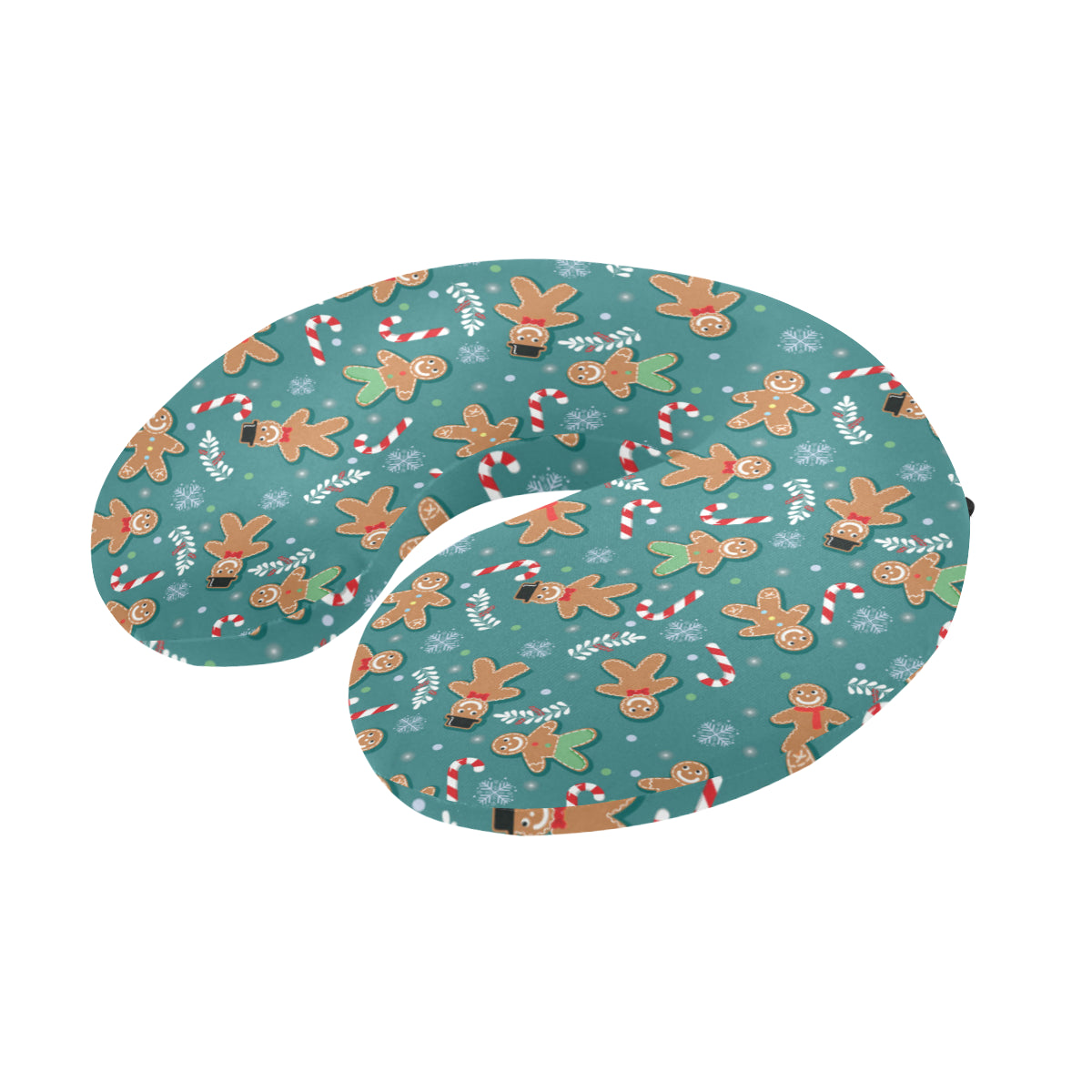 Gingerbread Pattern Print Design 05 U-Shaped Travel Neck Pillow