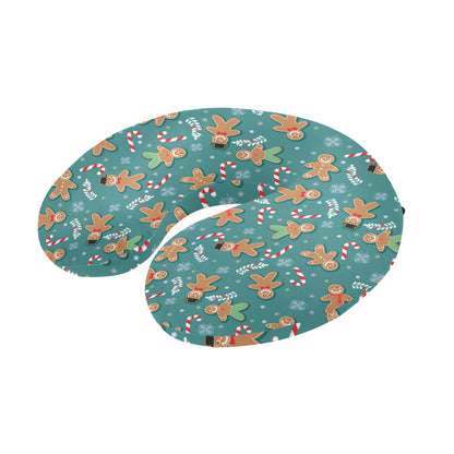 Gingerbread Pattern Print Design 05 U-Shaped Travel Neck Pillow