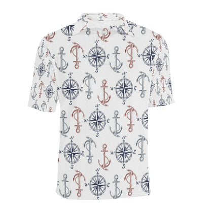 Anchor Pattern Print Design 06 Men Polo Shirt
