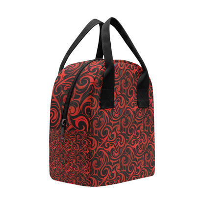 Maori Red Black Themed Design Insulated Lunch Bag