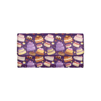 Cake Pattern Print Design 05 Women's Trifold Wallet