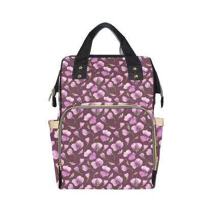 Peony Pattern Print Design PE010 Diaper Bag Backpack