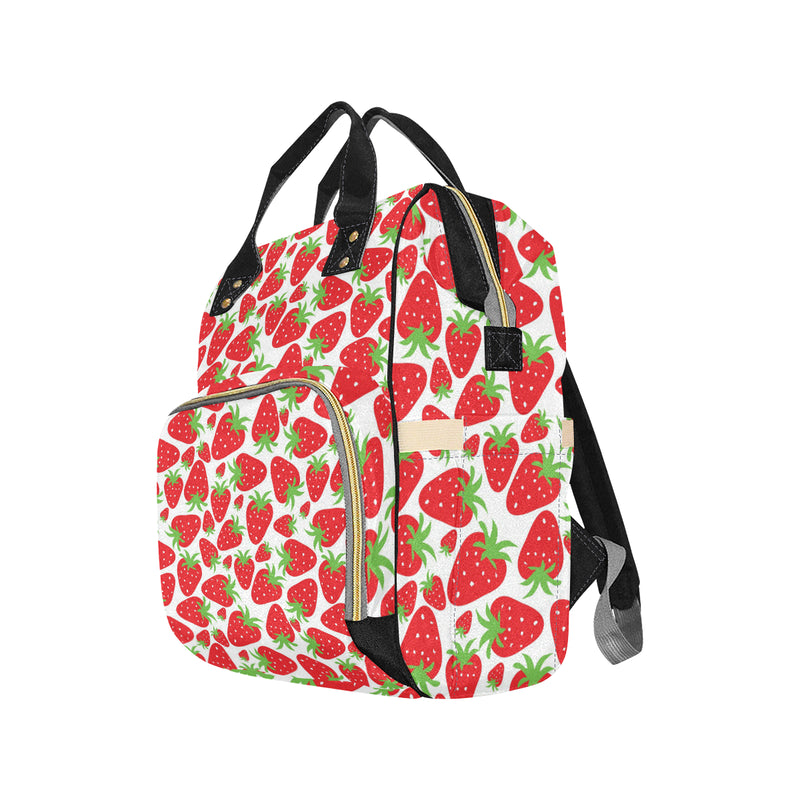 Strawberry Pattern Print Design SB01 Diaper Bag Backpack