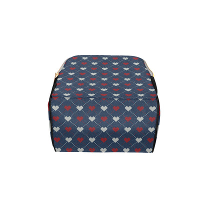 Heart Knit Pattern Print Design HE05 Diaper Bag Backpack