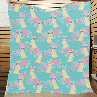 Rabbit Pattern Print Design RB05 Premium Quilt