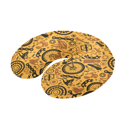 Mountain bike Pattern Print Design 03 U-Shaped Travel Neck Pillow