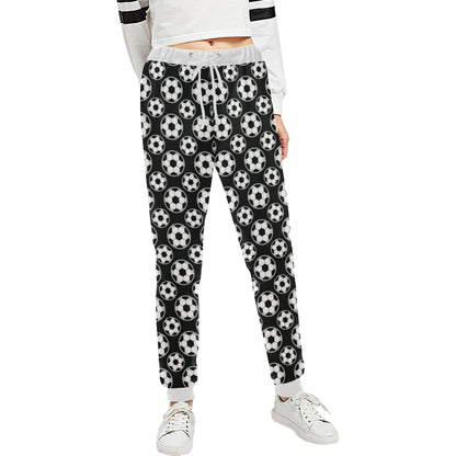 Soccer Ball Black Print Pattern Unisex Sweatpants