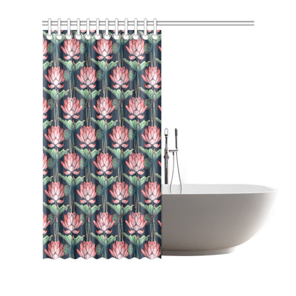 Water Lily Pattern Print Design WL03 Shower Curtain