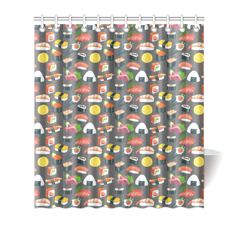 Sushi Pattern Print Shower Curtain
