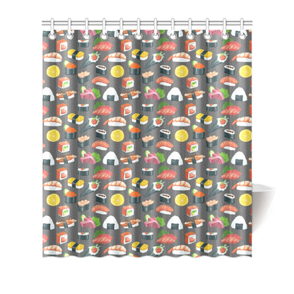 Sushi Pattern Print Shower Curtain