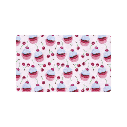 Cherry Cupcake Pink Pattern Rubber Doormat