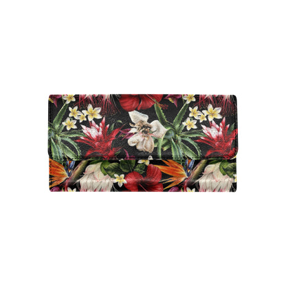 Summer Floral Pattern Print Design SF03 Women's Trifold Wallet