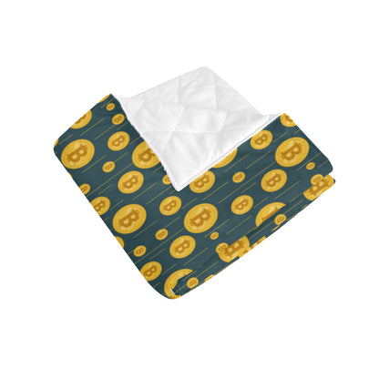 Bitcoin Pattern Print Design 01 Premium Quilt