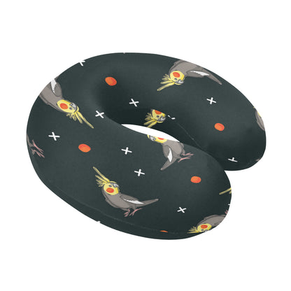 Cockatiel Pattern Print Design 02 U-Shaped Travel Neck Pillow