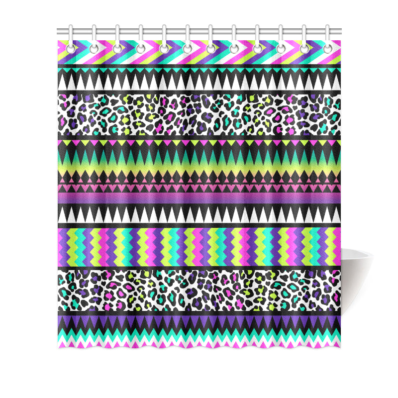 Animal Skin Aztec Rainbow Shower Curtain