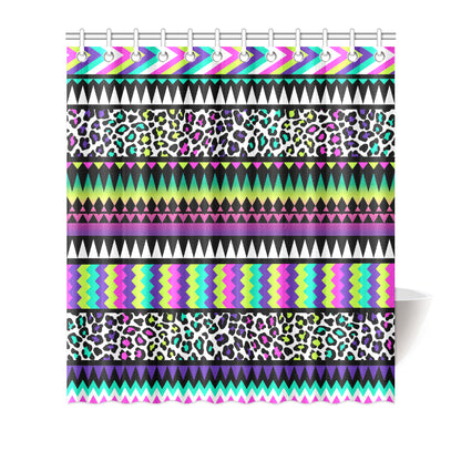 Animal Skin Aztec Rainbow Shower Curtain