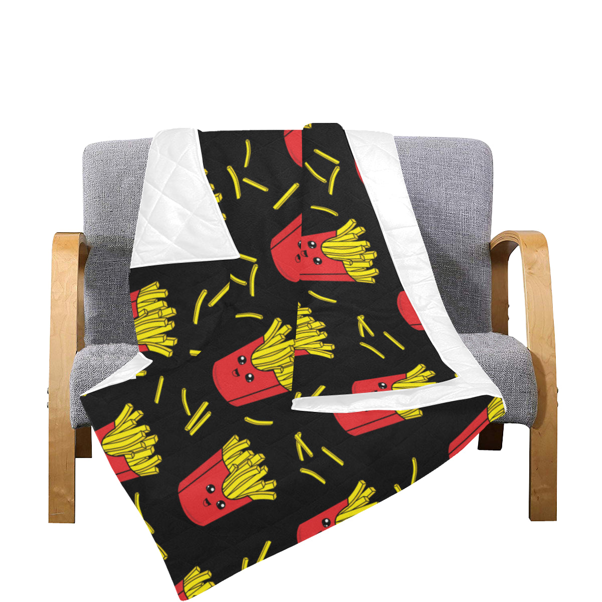 French Fried Pattern Print Design 03 Premium Quilt