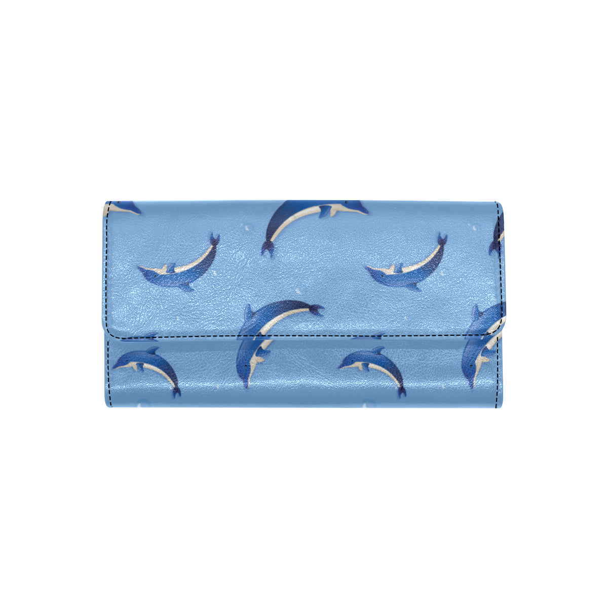 Dolphin Blue Print Women's Trifold Wallet